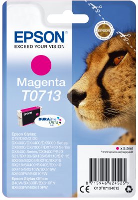TUSZ ORYGINALNY EPSON T0713 C13T07134012 MAGENTA 5,5 ML