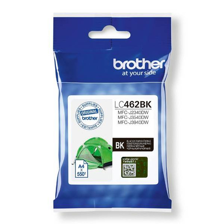 BROTHER ORYGINALNY INK / TUSZ LC-462BK, BLACK, 550S, BROTHER MFC J2340DW, MFC J3540DW, MFC J3940DW