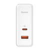 Ładowarka sieciowa Baseus GaN5 Pro, USB-C + USB, 100W + kabel (biała)