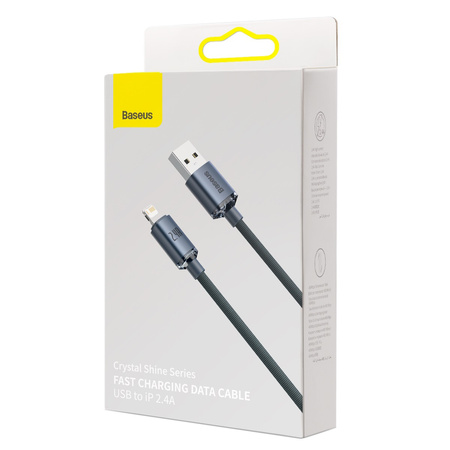KABEL USB DO LIGHTNING BASEUS CRYSTAL SHINE, 2.4A, 2M (CZARNY)