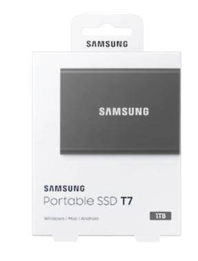 SAMSUNG DYSK PORTABLE T7 1TB USB3.2 GEN.2 SZARY