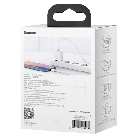 ŁADOWARKA SIECIOWA BASEUS SUPER SI QUICK CHARGER 1C 30W (BIAŁA)