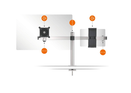 RAMIĘ NA 1MONITOR STANOWISKO STACJONARNE DURABLE PRO 508723 SREBRNE