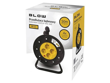 BLOW PRZEDŁUŻACZ SIECIOWY PR-61 4 GNIAZDA Z UZIEMIENIEM 50M BĘBEN PCV