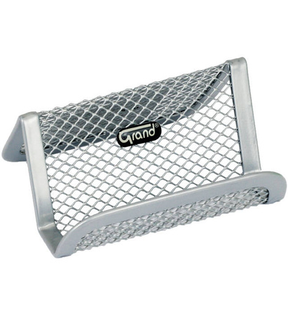 STOJAK NA WIZYTÓWKI GRAND GR-340S 120-1132 SREBRNY 65X94X45MM METALOWA SIATKA
