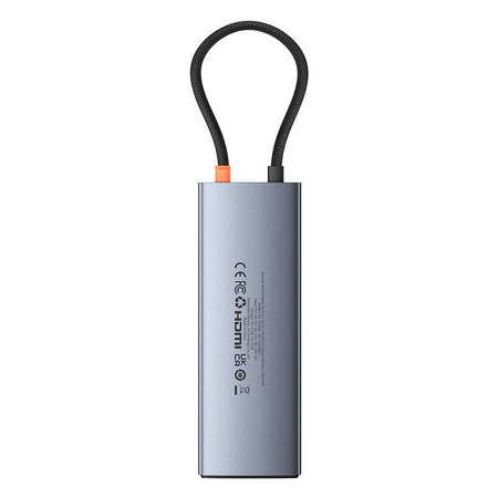 HUB 10W1 BASEUS METAL GLEAM II SERIES, USB-C DO 1XHDMI, USB-A (10GBPS), USB-C, 2XUSB-A, ETHERNET RJ45, KARTA SD/TF, MINI-JACK 3,5MM, USB-C(PD)