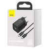 ŁADOWARKA SIECIOWA BASEUS SUPER SI QUICK CHARGER 1C 25W Z PRZEWODEM USB-C DO USB-C 1M (CZARNA)