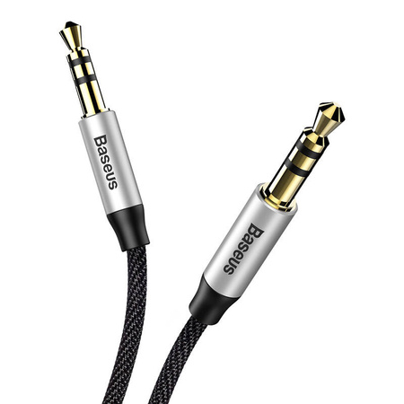 KABEL AUDIO MINI JACK 3,5MM AUX BASEUS YIVEN 1,5M (CZARNO-SREBRNY)