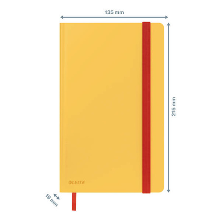 NOTATNIK A5 LEITZ COSY SOFT TOUCH 44540019 CIEPŁY ŻÓŁTY W KRATKĘ TWARDA OPRAWA 96 KARTEK