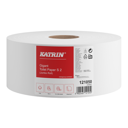PAPIER TOALETOWY DWUWARSTWOWY KATRIN CLASSIC GIGANT 121050 BIAŁY 130 M 12 SZT.