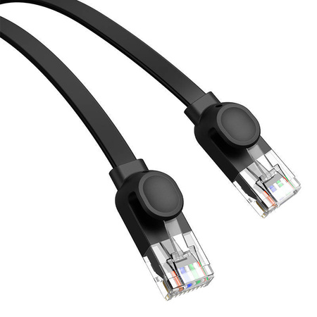 PŁASKI KABEL SIECIOWY BASEUS ETHERNET RJ45, CAT.6, 12M (CZARNY)