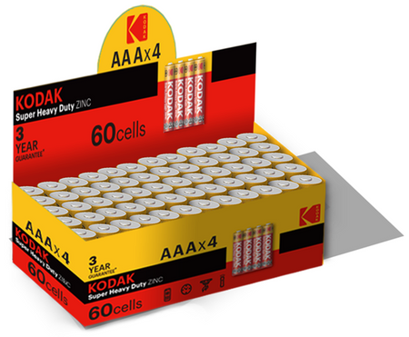 BATERIA CYNKOWA AAA KODAK ZINC SUPER HEAVY DUTY 30411715/B 4SZT