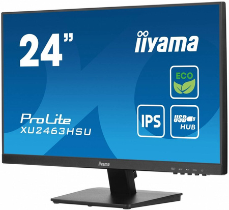 IIYAMA MONITOR 24 CALE XU2463HSU-B1 IPS,100HZ,ECO,3MS,SLIM,HDMI,DP,2X USB3.2 ,TCO,EPEAT