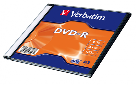 VERBATIM DVD-R, MATT SILVER, 43547, 4.7GB, 16X, SLIM BOX, 1 KS, BEZ MOŻLIWOŚCI NADRUKU, 12CM, DO ARCHIWIZACJI DANYCH