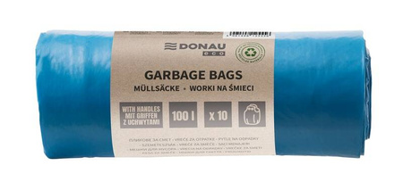 WORKI LDPE Z USZAMI DONAU ECO NIEBIESKIE 100L 10SZT.