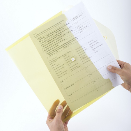 TECZKA KOPERTOWA NA ZATRZASK A4 D.RECT 5530 TRANSPARENTNA ŻÓŁTA PP