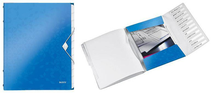 Teczka segregująca A4 LEITZ WOW 46340036 niebieska PP 12 przegródek