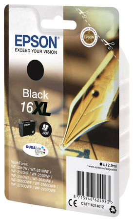 TUSZ ORYGINALNY EPSON T1631 C13T16314012 CZARNY 12,9 ML