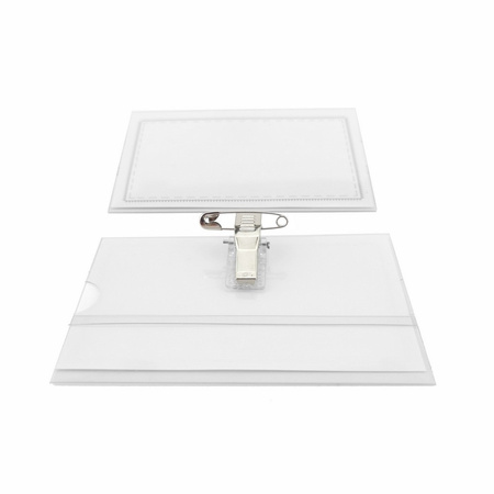 IDENTYFIKATOR Z KLIPESM I AGRAFKĄ 90X58MM D.RECT 50SZT
