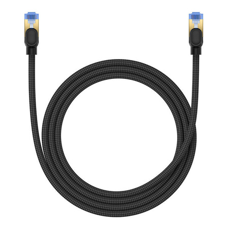 KABEL SIECIOWY W OPLOCIE KAT. 7 BASEUS ETHERNET RJ45, 10GBPS, 1,5M (CZARNY)