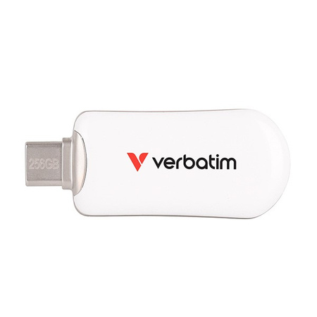 VERBATIM USB FLASH DISK, USB C, 256GB, PLECTRA, BIAŁY, 30230, USB C