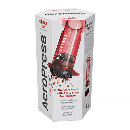 AEROPRESS CLEAR RED - ZAPARZACZ DO KAWY CZERWONY