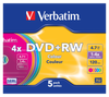 PŁYTA DVD+RW 4,7GB 4X VERBATIM DATALIFE PLUS 43297 SLIM 5 SZT.