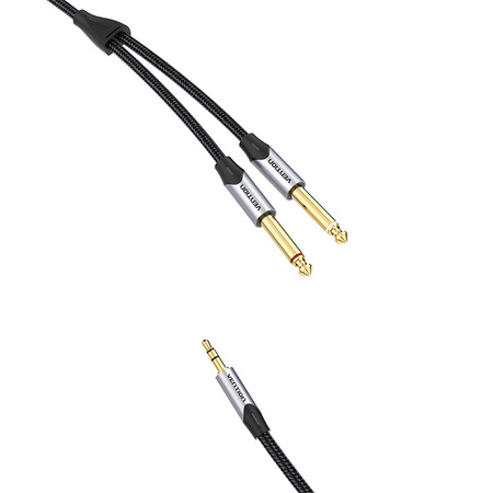 KABEL AUDIO MINI JACK 3.5MM DO 2X JACK 6.35MM MĘSKI VENTION BARHL 10M