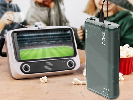 TRACER POWERBANK KORI 20000MAH QC3.0-PD20W GR ZIELONY