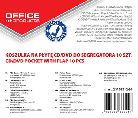 KOSZULKI KRYSTALICZNE CD OFFICE PRODUCTS 10SZT