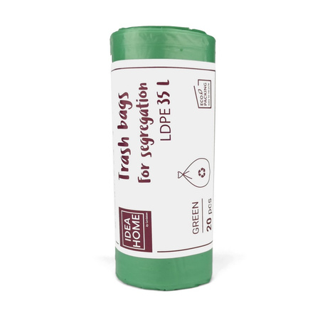 WORKI NA ŚMIECI LDPE ZIELONE 35L 20SZT