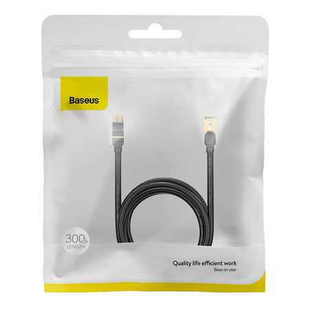 KABEL SIECIOWY BASEUS ETHERNET RJ45, 10GBPS, 3M (CZARNY)