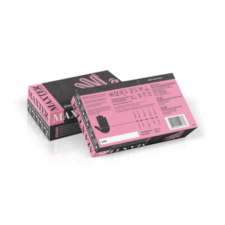 RĘKAWICE NITRYLOWE BEZPUDROWE MAXTER S CZARNE 100SZT