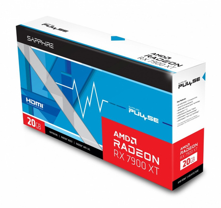 SAPPHIRE TECHNOLOGY KARTA GRAFICZNA RADEON RX 7900 XT PULSE 20GB GDDR6 320BIT 2DP/2HDMI