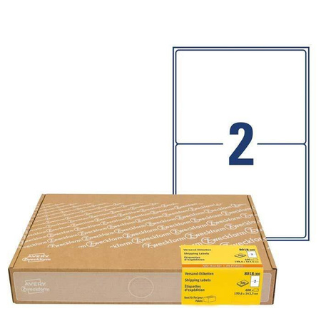 Etykiety wysyłkowe 199.6x143.5mm do adresowania AVERY ZWECKFORM 8018-300 białe 300ark*2szt