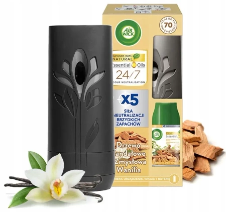 ODŚWIEŻACZ POWIETRZA URZĄDZENIE + WKŁAD AIR WICK FRESHMATIC DRZEWO SANDAŁOWE/ WANILIA 250ML