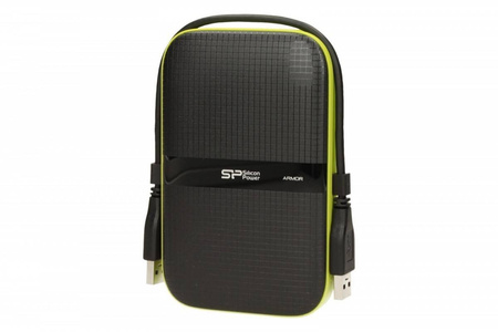 SILICON POWER ARMOR A60 1TB USB 3.0 BLACK-GREEN/PANCERNY WSTRZĄSO/PYŁO I WODOODPORNY