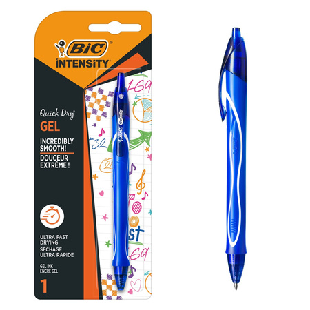 DŁUGOPIS ŻELOWY BIC INTENSITY QUICK DRY 964765 NIEBIESKI 0.7MM BLISTER