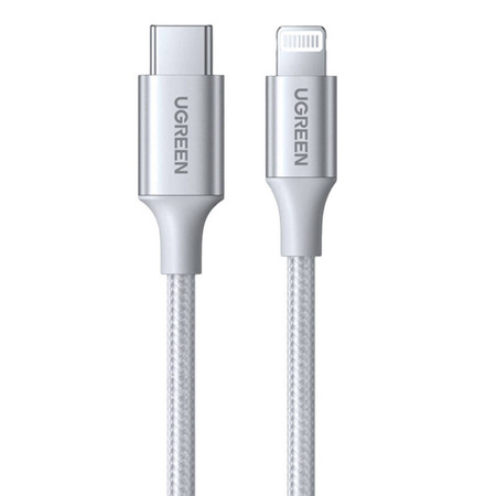 KABEL LIGHTNING DO USB-C  2.0 UGREEN PD 3A US304, 1M (SREBRNY)