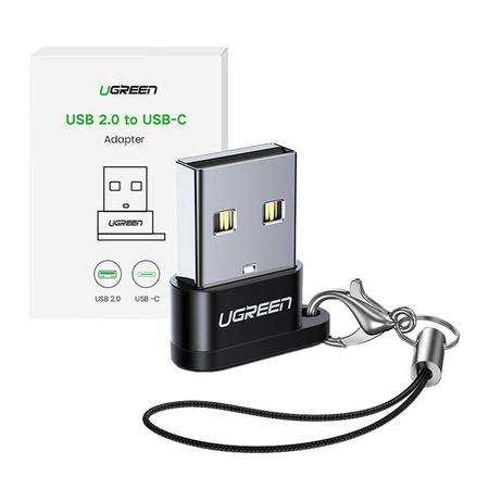 ADAPTER USB UGREEN US280 USB-C DO USB-A 2.0 (CZARNY)