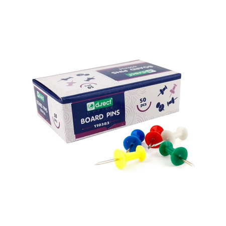 PINEZKI TABLICOWE KOLOROWE D.RECT 50SZT