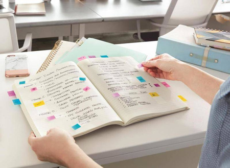 ZAKŁADKI INDEKSUJĄCE FOLIOWE 25,4X43,2MM 3M POST-IT® 680-23 NIEBIESKIE NEONOWE 50SZT