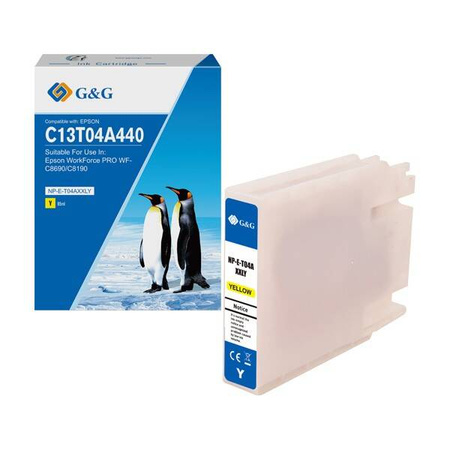 G&G KOMPATYBILNY INK / TUSZ Z C13T04A440, YELLOW, 8000S, NP-E-T04AXXLY-A, DLA EPSON WF-C8190, WF-C8690