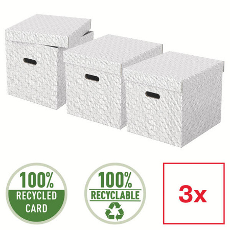 PUDŁO Z POKRYWĄ 320X315X365MM ESSELTE 628288 BIAŁY 3SZT