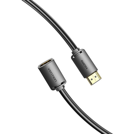 KABEL PRZEDŁUŻAJĄCY HDMI 2.0 MĘSKI DO HDMI 2.0 ŻEŃSKI VENTION AHCBD 0,5M, 4K 60HZ, (CZARNY)