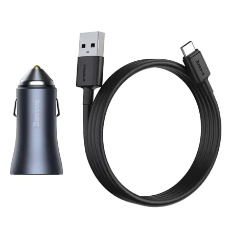 Zestaw BASEUS ładowarka samochodowa 40W + kabel USB-C 1m
