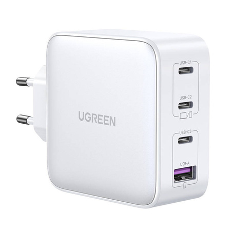 ŁADOWARKA SIECIOWA UGREEN 15337 NEXODE, 3XUSB-C, USB-A 3.0, PD3.0, QC4.0, GAN, 100W (BIAŁA)