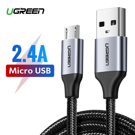 KABEL USB DO MICRO USB UGREEN  US290 QC 3.0 2.4A 2M (CZARNY)