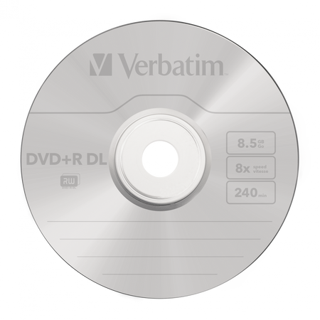 VERBATIM DVD+R DL, DOUBLE LAYER MATT SILVER, 43758, 8.5GB, 8X, SPINDLE, 50-PACK, 12CM, DO ARCHIWIZACJI DANYCH
