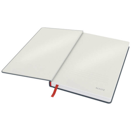 NOTATNIK A5 LEITZ COSY SOFT TOUCH 44540089 AKSAMITNY SZARY W KRATKĘ TWARDA OPRAWA 96 KARTEK